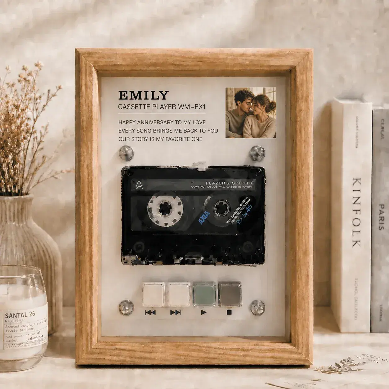 Personalized cassette memory frame for Emily
